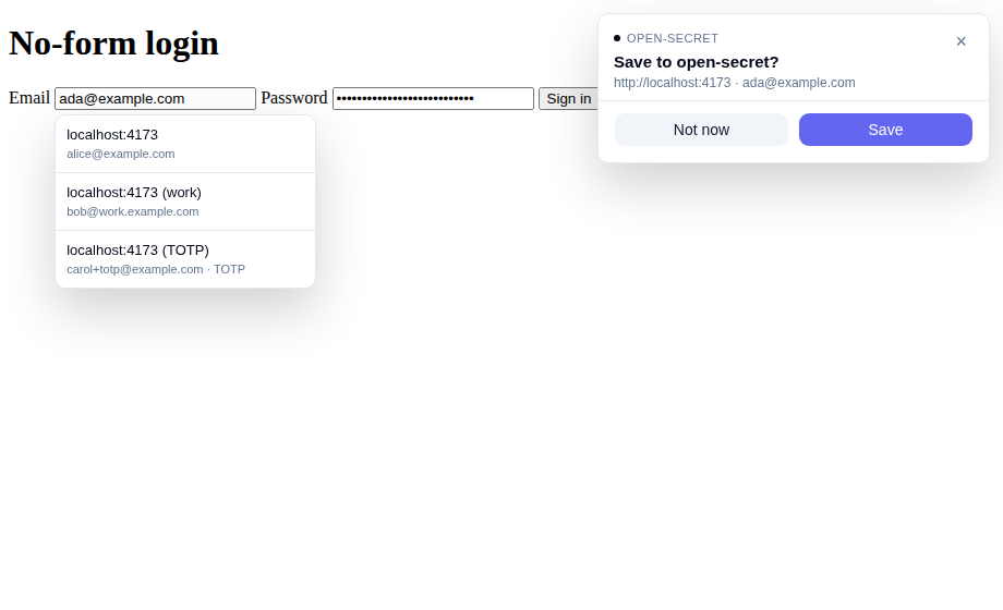 The save-credential drawer offering to save a new login